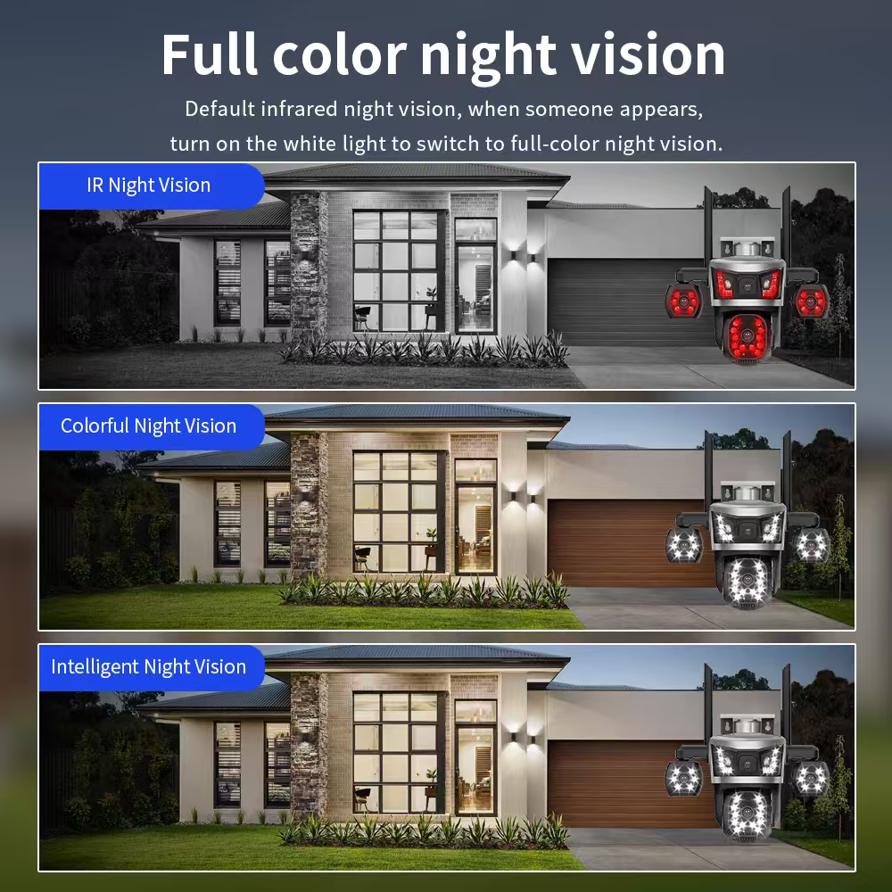 MaxGen SC41 V380 PRO Four Lens WIFI IP Camera 12MP Outdoor Waterproof 360 Degree Robotic, Wide Angle, Auto Tracking, Color Night Vision, Two Way Audio, Motion Detection PTZ CCTV Camera 7 MaxGen SC41 V380 PRO Four Lens 12MP IP Camera