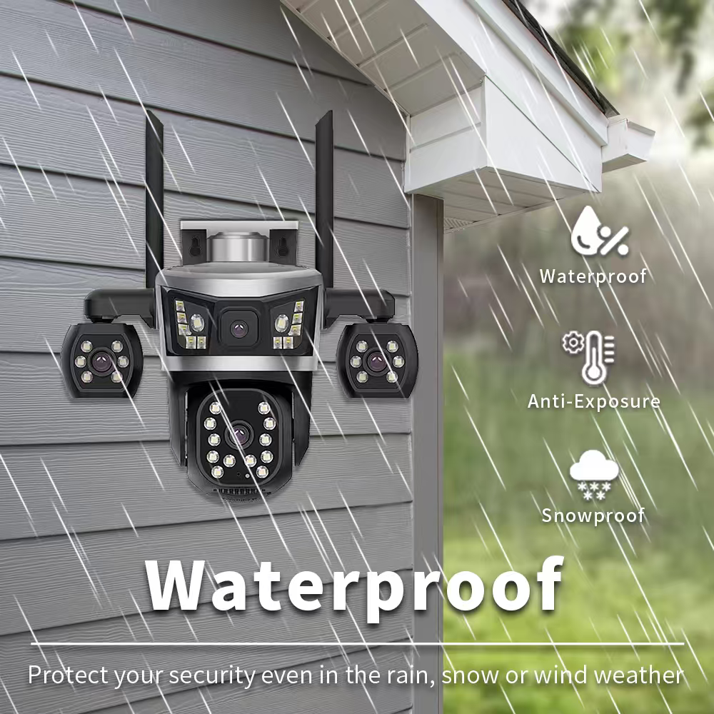 MaxGen SC41 V380 PRO Four Lens WIFI IP Camera 12MP Outdoor Waterproof 360 Degree Robotic, Wide Angle, Auto Tracking, Color Night Vision, Two Way Audio, Motion Detection PTZ CCTV Camera 3 MaxGen SC41 V380 PRO Four Lens 12MP IP Camera