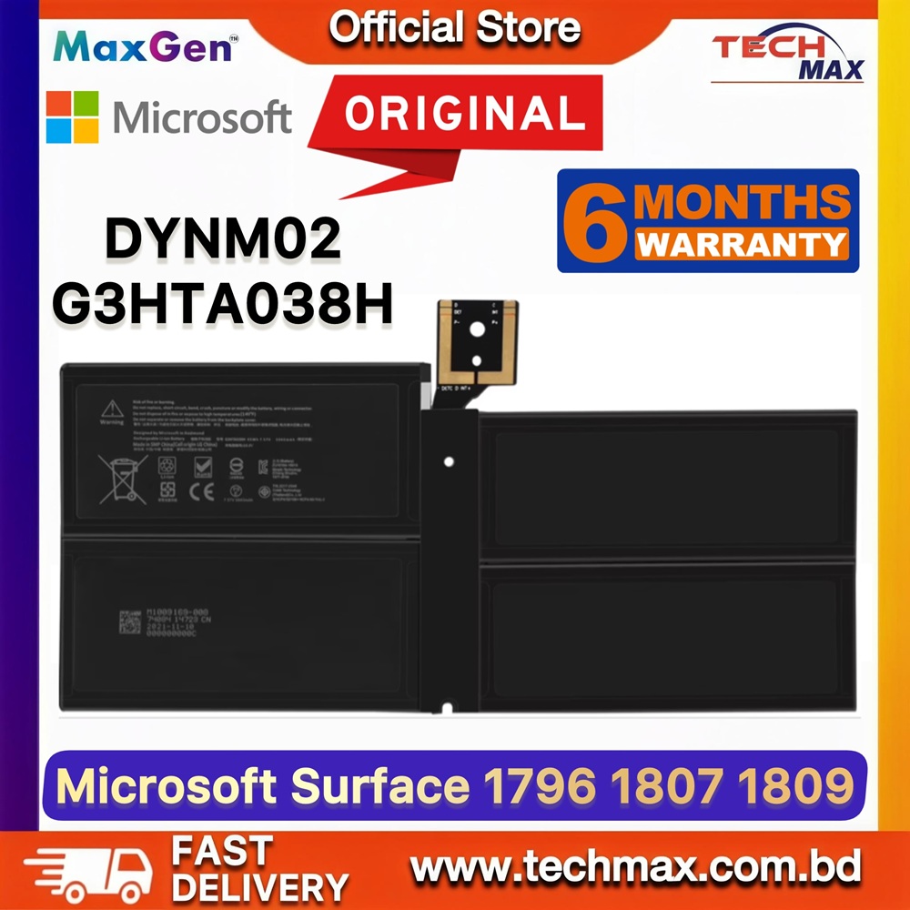 Microsoft Surface Pro 5 6 Battery Pro 5 1796 (2017), Pro 6 1807 1809 1796 (2018) G3HTA038H, DYNM02 Series Premium Laptop Battery 1 Microsoft Surface Pro 5 6 Battery G3HTA038H for models 1796 1807 1809
