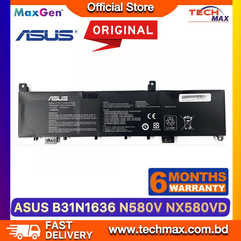 Original ASUS C31N1636 Battery For ASUS VivoBook Pro 15 N580V, N580VD, N580VN, N580GD, X580V, X580VD, X580VN, X580GD, M580VD, M580GD, ZenBook Pro UX502VD Series Laptop Battery 1 Original ASUS C31N1636 Battery for VivoBook Pro 15 N580VD X580GD M580GD Laptop Battery