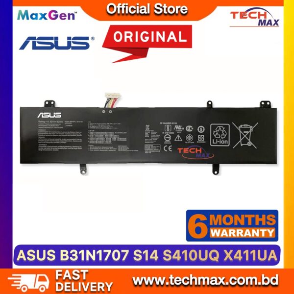 Original ASUS B31N1707 Battery for X411UA X411UF S410U S4200U K410UA Laptop Battery