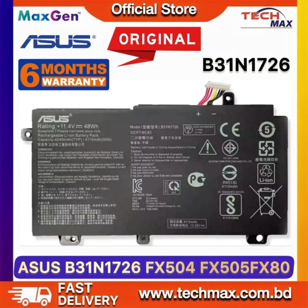 Original ASUS B31N1726 Battery for TUF Gaming FX504 FX505 FX80 FX86 FA506 Laptop Battery
