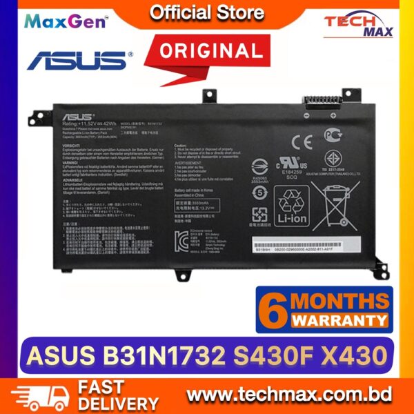 Original ASUS B31N1732 Battery for VivoBook S430FA S430FN X430FA K430FA FX571GT Laptop Battery