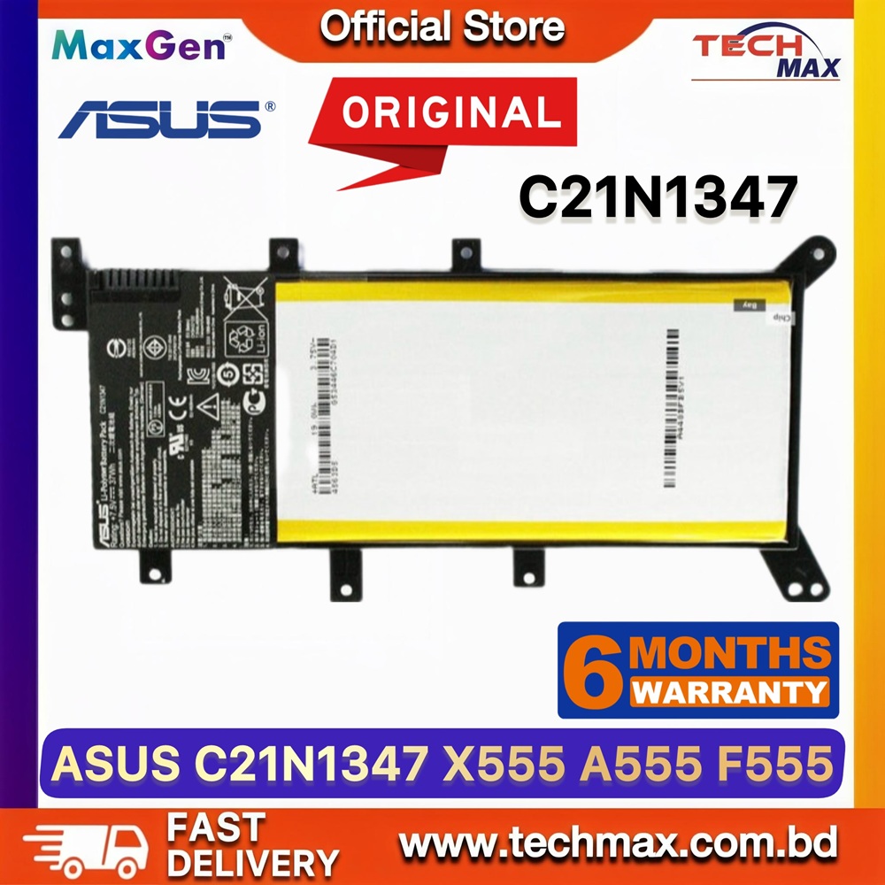 Original ASUS C21N1347 Battery For ASUS X555, X555L, X555LA, X555LB, X555LD, X555LF, X555LI, X555LJ, X555LN, X555LP, X555SJ, X555U, X555YI, A555, A555L, A555LD, F554L, F555, F555L, F555LN, K555L, K555LA, K555LB, K555LD, K555LF, K555LJ, K555LN, K555LP, R556L, R556LA, R556LB, R556LD Series Laptop Battery 1 Original ASUS C21N1347 Battery for X555 X555L X555LA X555LD A555 K555 Laptop Battery