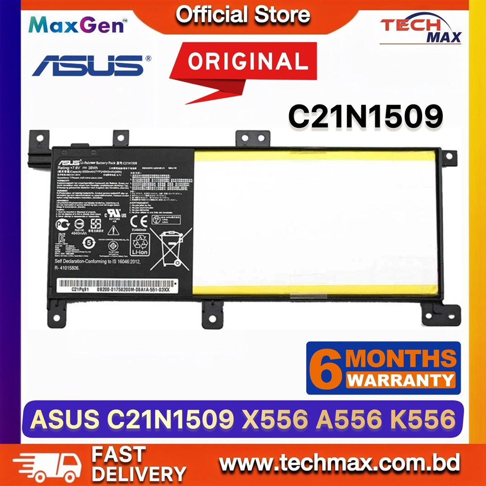Original ASUS C21N1509 Battery For ASUS VivoBook X556, X556U, X556UA, X556UB, X556UF, X556UJ, X556UQ, X556UR, X556UV, A556, A556U, A556UA, A556UB, A556UF, F556, F556U, K556, K556U, K556UA, K556UB, K556UF, K556UJ, K556UQ Series Laptop Battery 1 Original ASUS C21N1509 Battery for VivoBook X556 X556U X556UA K556 F556 Laptop Battery