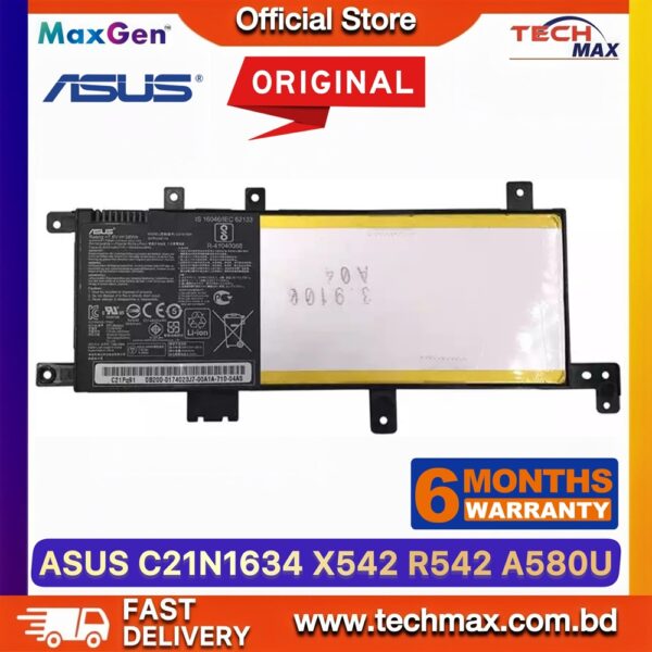 Original ASUS C21N1634 Battery for VivoBook X542U X542UF A580UF R542U F542U Laptop Battery