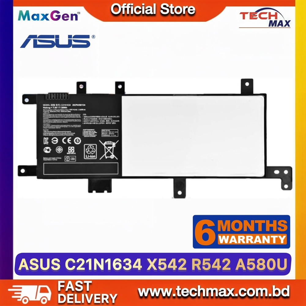 ASUS C21N1634 Battery For ASUS VivoBook X542U, X542UR, X542UF, X542UQ, X542BA, X580B, X580U, A542U, A580B, A580U, A580UF, A580UR, R542U, R542UA, R542UF, R542UN, R542UQ, R542UR, F542UF, F542UN, F542UQ, FL5900L, FL5900U, FL8000U, V587U Series Laptop Battery 1 ASUS C21N1634 Battery for ASUS VivoBook X542U X542UF A580UF R542U Laptop Battery