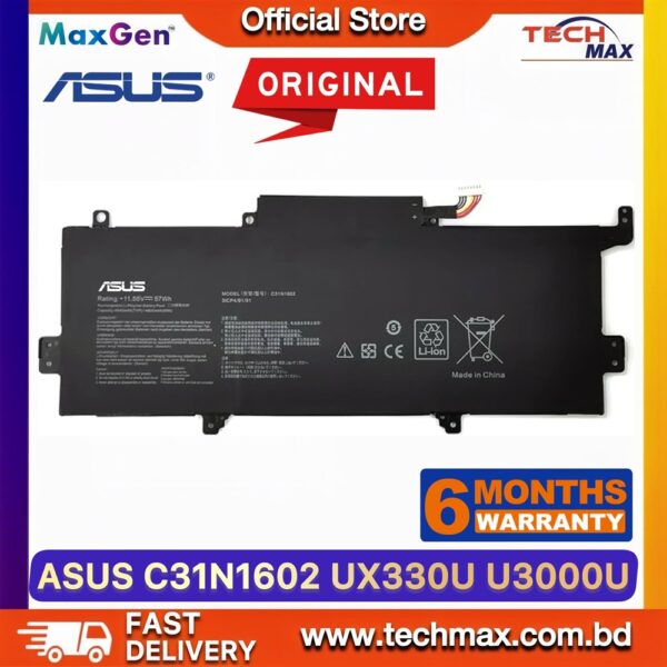 Original ASUS C31N1602 Battery for ZenBook UX330 UX330UA UX330UAK U3000U Laptop Battery