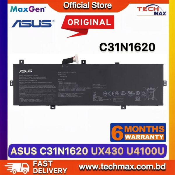 Original ASUS C31N1620 Battery for ZenBook UX430 UX430UA UX3400UA P5440FA Laptop Battery