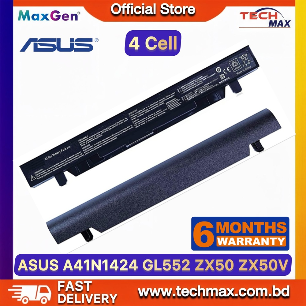 ASUS ROG A41N1424 Battery For ASUS GL552J, GL552JX, GL552V, GL552VW, GL552VW-DH71, GL552VW-DH74, GL552VX, GL552VXM, ZX50J, ZX50JX, ZX50V, ZX50VW, ZX50VW6300, ZX50VW6700, FZ50V, FZ50VL, FZ50VW, FZ50VX, FX-PLUS, FX-PRO Gaming Series Laptop Battery 1 ASUS ROG A41N1424 Battery for GL552J GL552VW ZX50J ZX50VW Gaming Laptop Battery