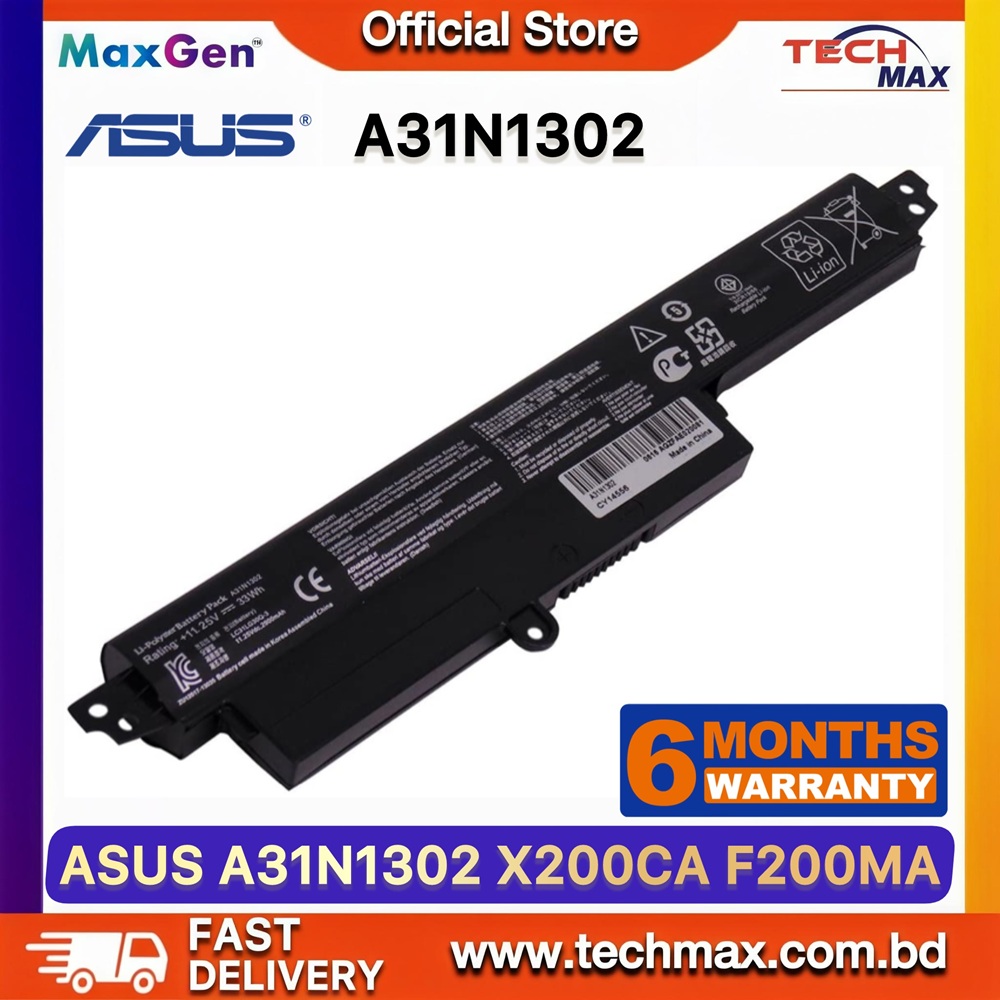 ASUS A31N1302 Battery For ASUS VivoBook X200CA, X200M, X200MA, X200LA, F200CA, F200MA, K200MA, R202CA, R202LA, R200CA Series Laptop Battery 1 ASUS A31N1302 Battery for VivoBook X200CA X200MA F200CA K200MA Laptop Battery