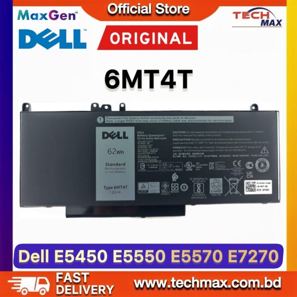Original Dell 6MT4T Battery for Latitude E5270 E5470 E5570 Precision 3510 Laptop Battery