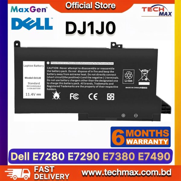 Dell DJ1J0 Battery for Latitude 7280 E7280 7290 E7290 Laptop Battery