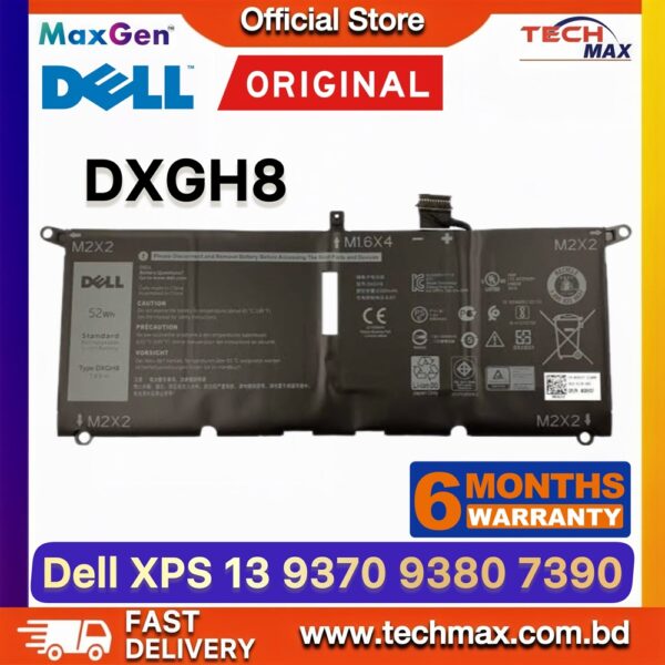 Original Dell DXGH8 Battery for XPS 13 9370 9380 7390 Inspiron 5390 Laptop Battery