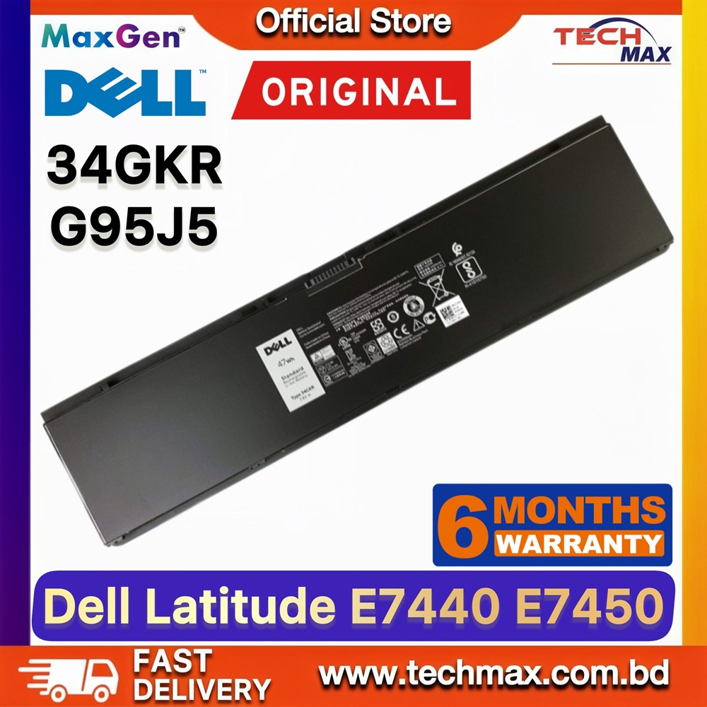Original Dell 34GKR, G95J5 Battery For Dell Latitude E7440, E7450, E7420, 7440, 7420, PFXCR, F38HT, 3RNFD, G0G2M, T19VW, 909H5, 0909H5 Series Laptop Battery 1 Original Dell 34GKR G95J5 Battery for Latitude E7440 E7450 E7420 Laptop Battery