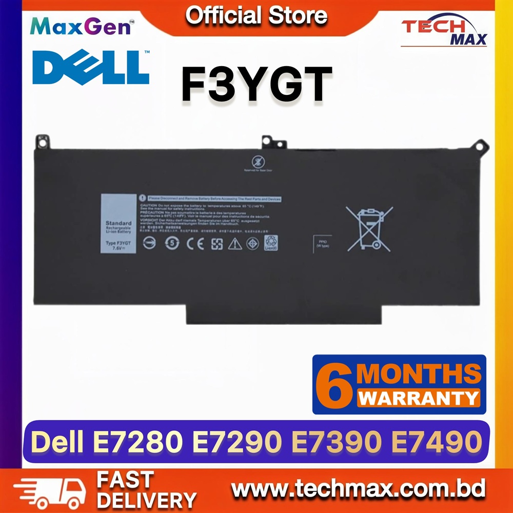 Dell F3YGT Battery For Dell Latitude 12 7280, E7280, 7290, E7290, Latitude 13 7380, E7380, 7390, E7390, Latitude 14 7480, E7480, 7490, E7490, P29S002, P28S, P28S001, P73G, P73G002 Series Laptop Battery 1 Dell F3YGT Battery for Latitude 7280 E7280 7290 E7290 Laptop Battery