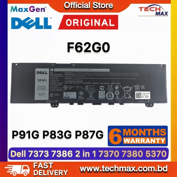 Original Dell F62G0 Battery for Inspiron 5370 7370 7380 Vostro 5370 Laptop Battery
