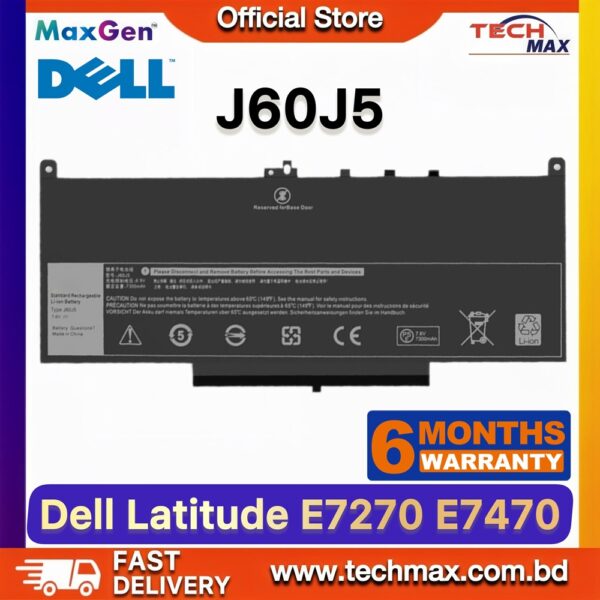 Dell J60J5 Battery for Latitude E7270 7270 E7470 7470 Laptop Battery