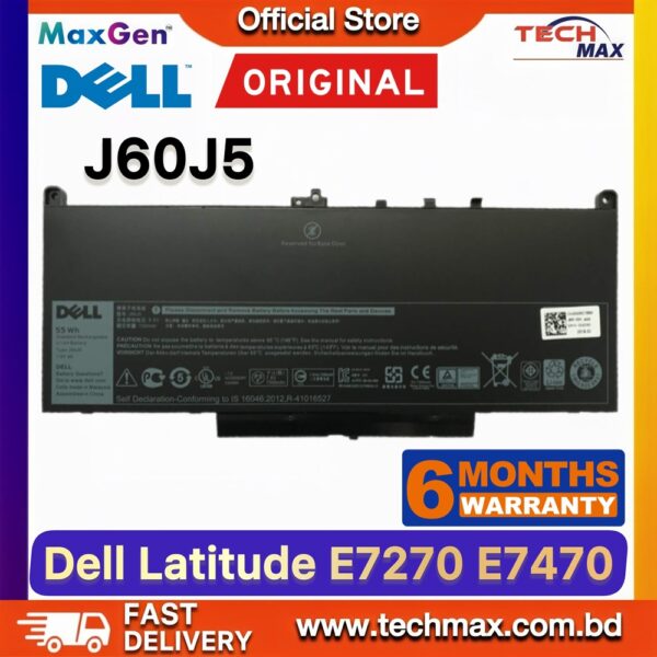 Original Dell J60J5 Battery for Latitude E7270 7270 E7470 7470 Laptop Battery