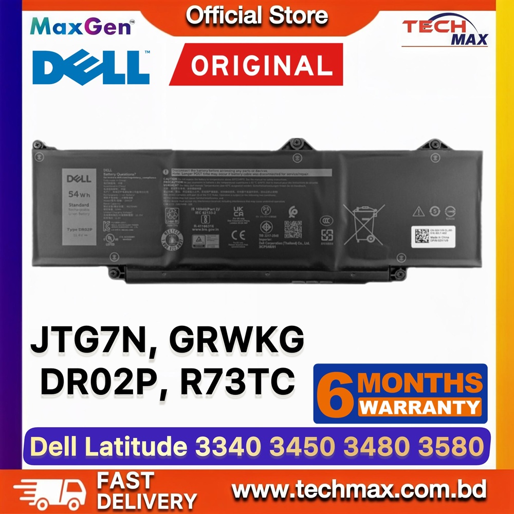 Original Dell JTG7N, GRWKG Battery For Dell Latitude 3340, 3440, 3450, 3540, 3550, 5340, 5340 2-in-1, 5350, 5440, 5450, 5540, 5550, Precision 3480, 3490, 3580, 3590, Inspiron 14 Plus 7441 Series Laptop Battery 1 Original Dell JTG7N GRWKG Battery for Latitude 3340 3440 5340 5440 Precision 3480 Laptop Battery