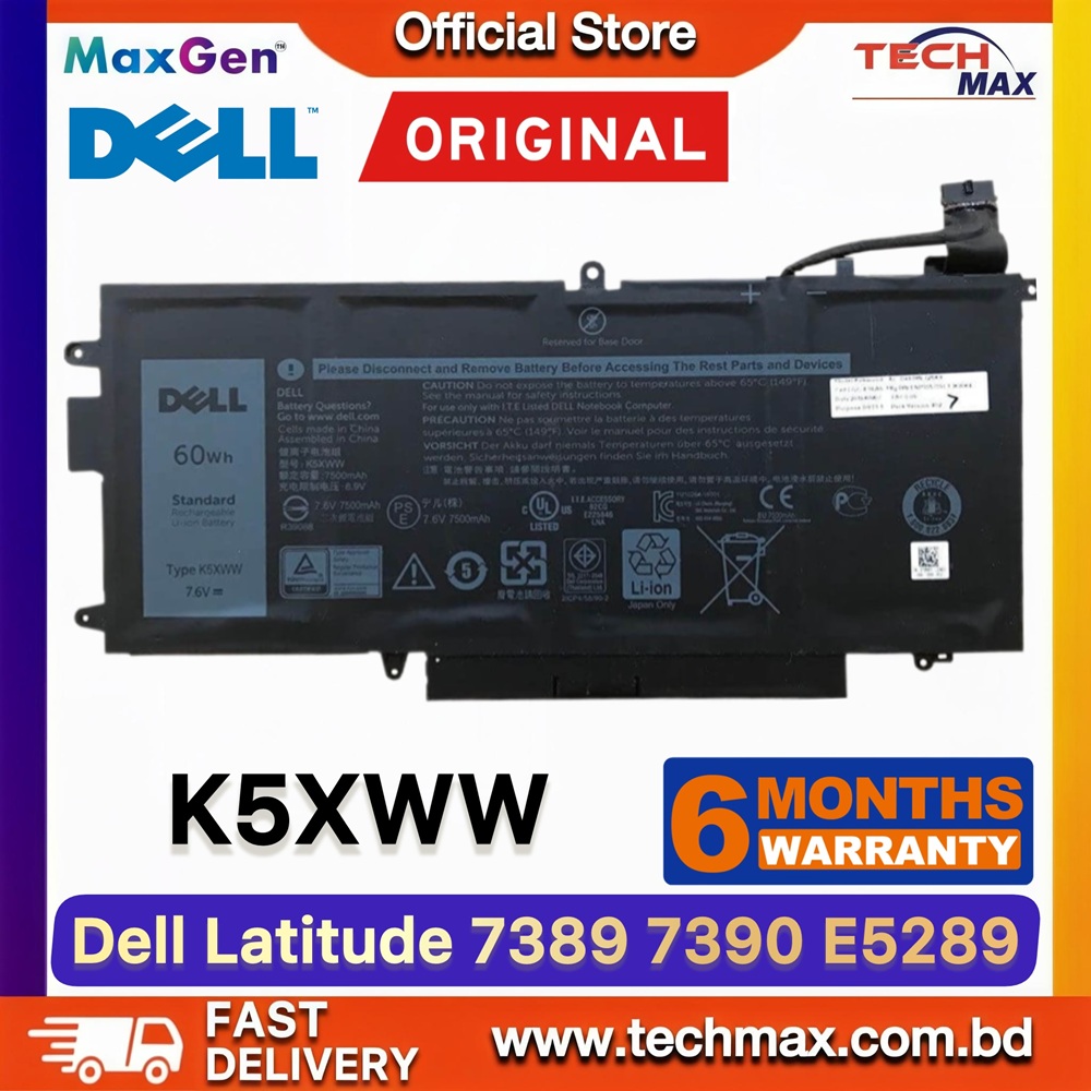Original Dell K5XWW Battery For Dell Latitude 5289 (2-in-1), E5289 (2-in-1), 7389 (2-in-1), 7390 (2-in-1), L3180, P29S, 725KY, 71TG4 Series Laptop Battery 1 Original Dell K5XWW Battery for Latitude 5289 7389 7390 2-in-1 Laptop Battery