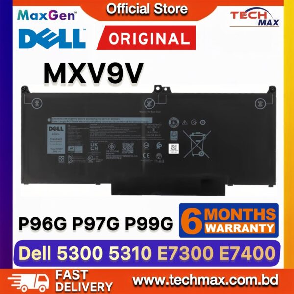 Original Dell MXV9V Battery for Latitude 5300 5310 7300 7400 Laptop Battery