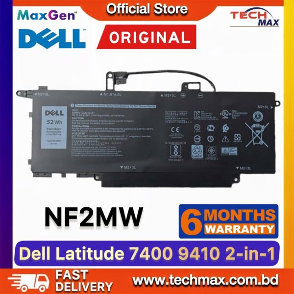 Original Dell NF2MW Battery for Latitude 7400 2-in-1 9410 2-in-1 Laptop Battery