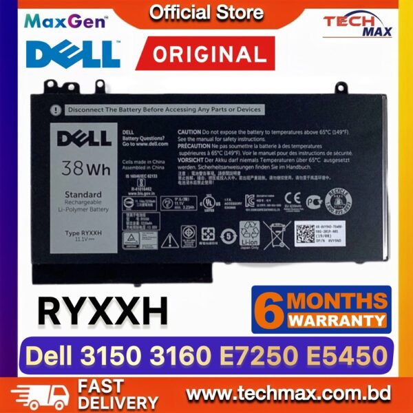 Original Dell RYXXH Battery for Latitude 3150 3160 E5250 E5270 Laptop Battery