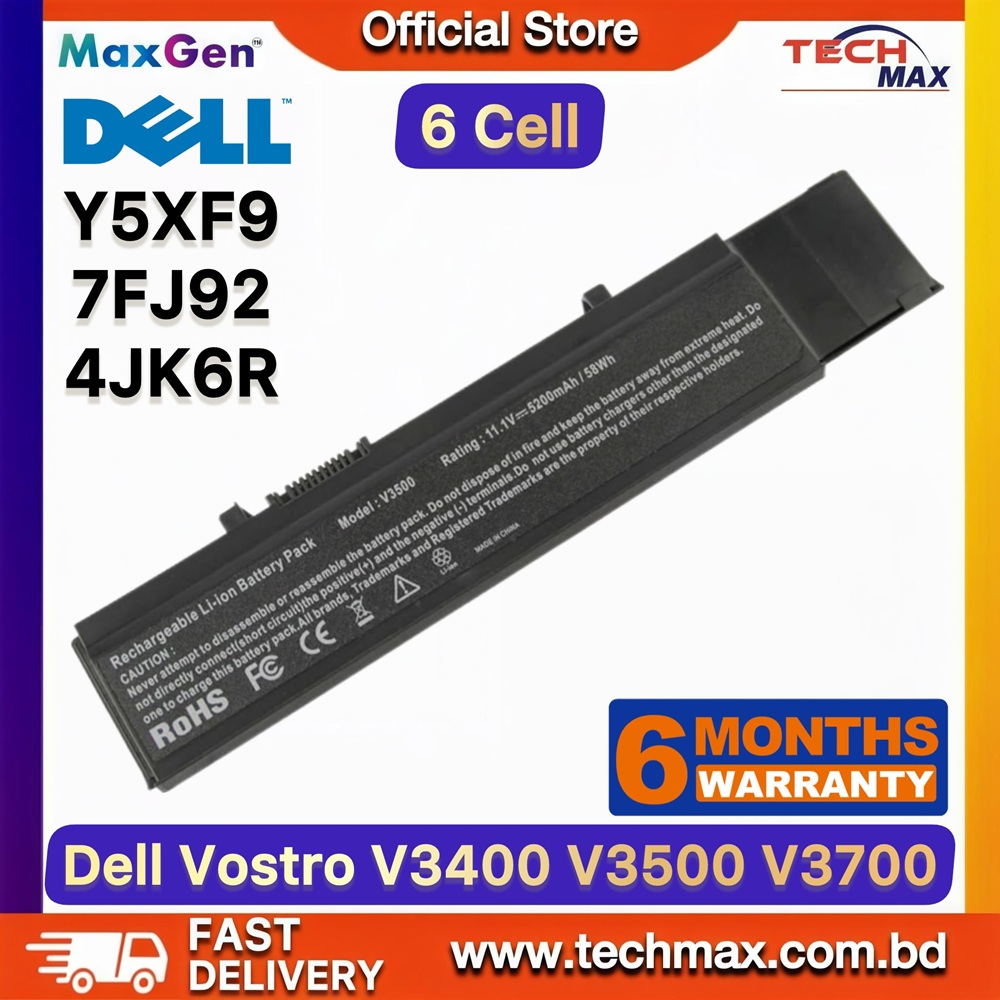 Dell Y5XF9, 7FJ92, 4JK6R Battery For Dell Vostro V3400, V3500, V3700, 3400, 3400N, 3500, 3500N, 3700, 3700N Series Laptop Battery 1 Dell Y5XF9 7FJ92 4JK6R Battery for Vostro V3400 V3500 V3700 Laptop