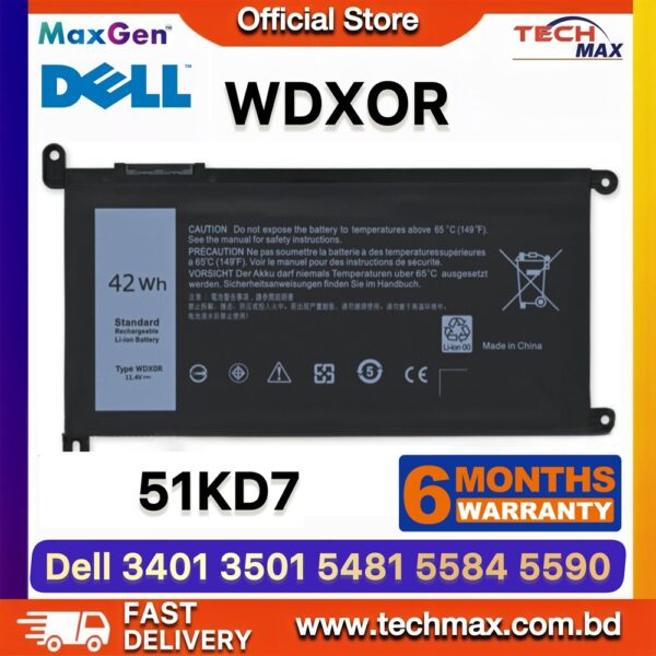 Dell WDXOR 51KD7 Battery for Inspiron 5368 5378 7460 Laptop Battery
