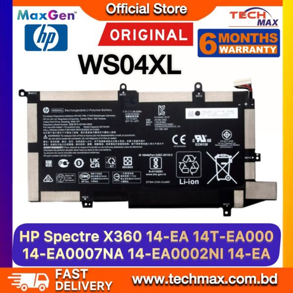 Original HP WS04XL Battery for Spectre X360 14-EA 14T-EA Laptop Battery