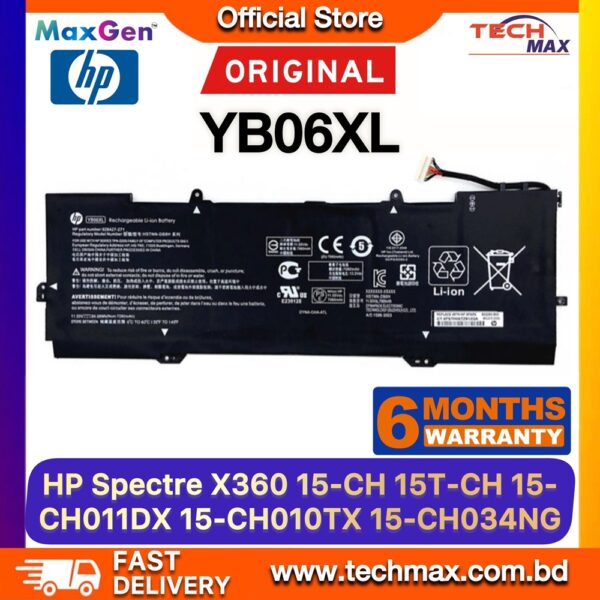 Original HP YB06XL Battery for Spectre X360 15-CH Laptop Battery