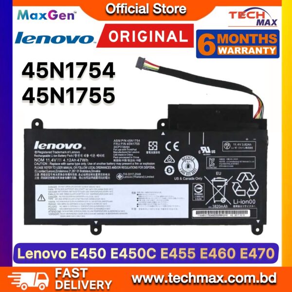 Original Lenovo 45N1752 45N1754 Battery for ThinkPad E450 E460 E470 E475 Laptop Battery