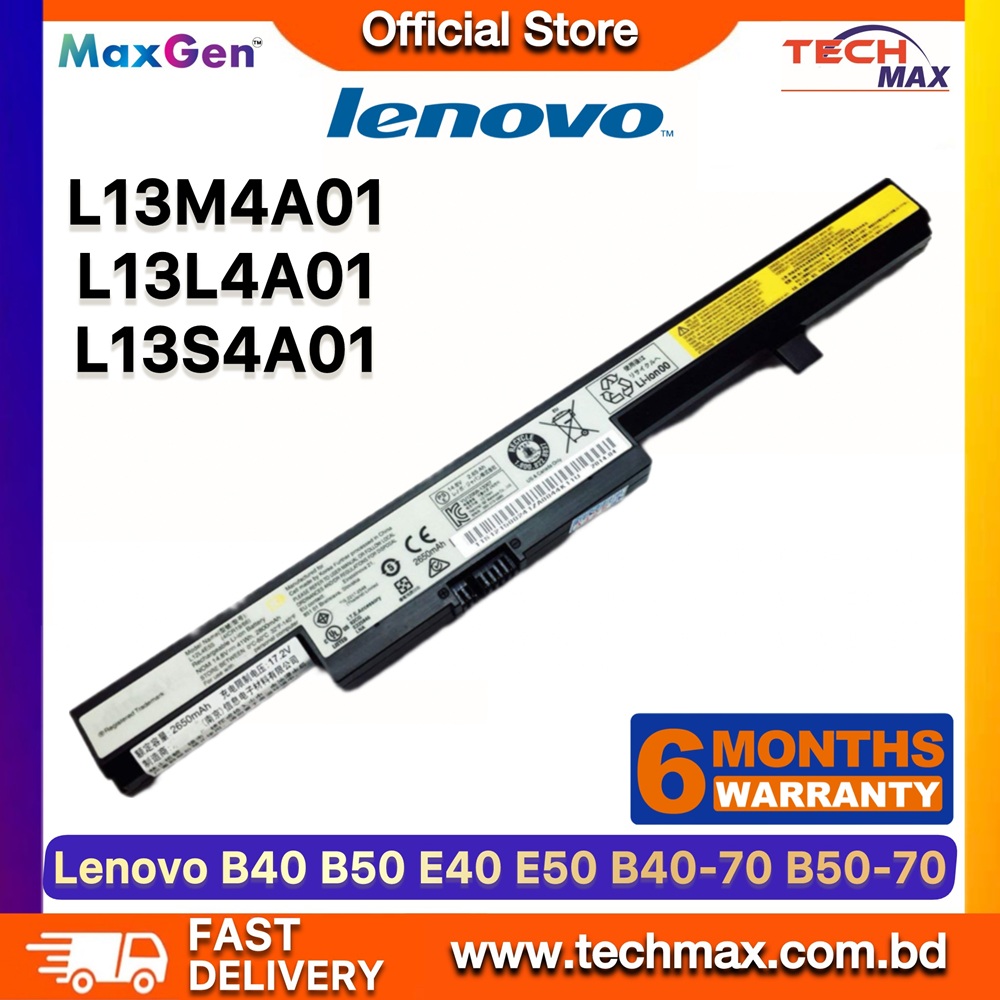 Lenovo L13S4A01, L13L4A01 Battery For Lenovo IdeaPad B40, B40-30, B40-45, B40-70, B50, B50-30, B50-30 Touch, B50-45, B50-70, N40, N40-30, N40-45, N40-70, N50, N50-30, N50-45, N50-70, M4400, M4400A, M4450, M4450A, V4400, V4400A Series Laptop Battery 1 Lenovo L13S4A01 L13L4A01 Battery for IdeaPad B40 B50 N40 N50 M4400 Laptop Battery