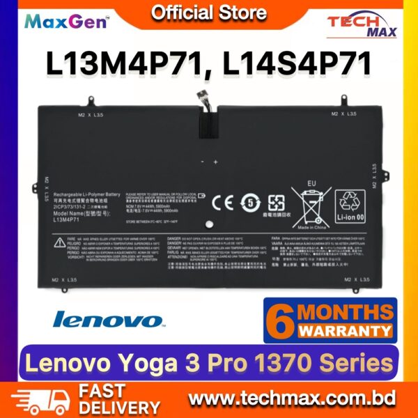 Lenovo L13M4P71 L14S4P71 Battery for Yoga 3 Pro 1370 5Y70 5Y71 Laptop Battery