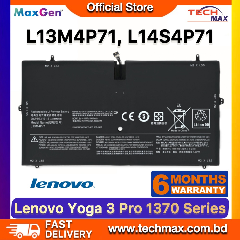 Lenovo L13M4P71, L14S4P71 Battery For Lenovo Yoga 3 Pro 1370, 80HE, 5Y71, I5Y51, I5Y70, I5Y71, Pro-5Y71, Pro-I5Y70, Pro-I5Y70(D), Pro-I5Y70(F), Pro-I5Y70(L), Pro-I5Y71, Pro-1370 Series Laptop Battery 1 Lenovo L13M4P71 L14S4P71 Battery for Yoga 3 Pro 1370 5Y70 5Y71 Laptop Battery