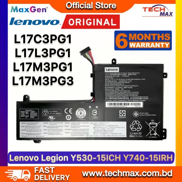 Original Lenovo L17C3PG1 L17C3PG2 Battery for Legion Y530-15ICH Y540-15IRH Y7000 Y7000P Laptop Battery