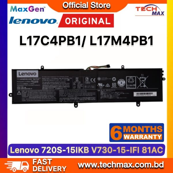 Original Lenovo L17C4PB1 L17M4PB1 Battery for IdeaPad 720S-15IKB 720S Touch-15IKB V730-15-IFI Laptop Battery