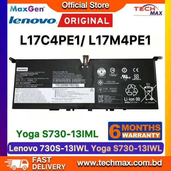 Original Lenovo L17C4PE1 L17M4PE1 Battery for IdeaPad 730S-13IWL S730-13IWL S730-13IML Laptop Battery