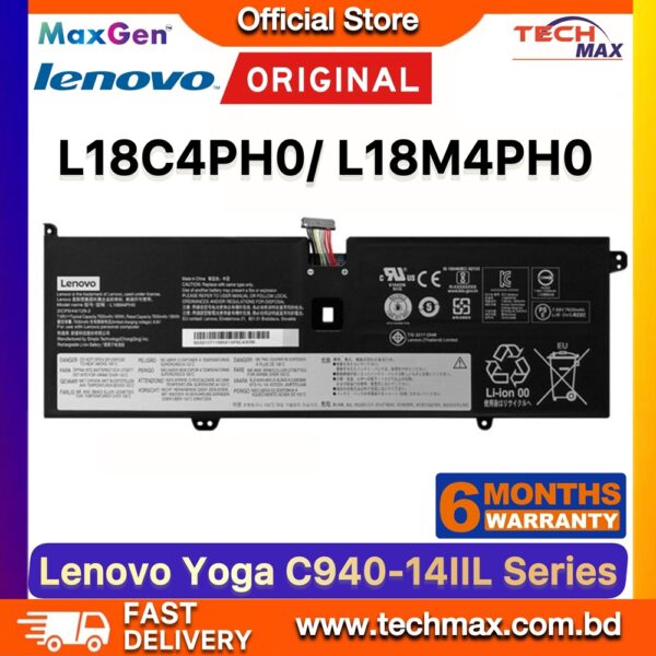 Original Lenovo L18C4PH0 L18M4PH0 Battery for IdeaPad Yoga C940-14IIL Laptop Battery