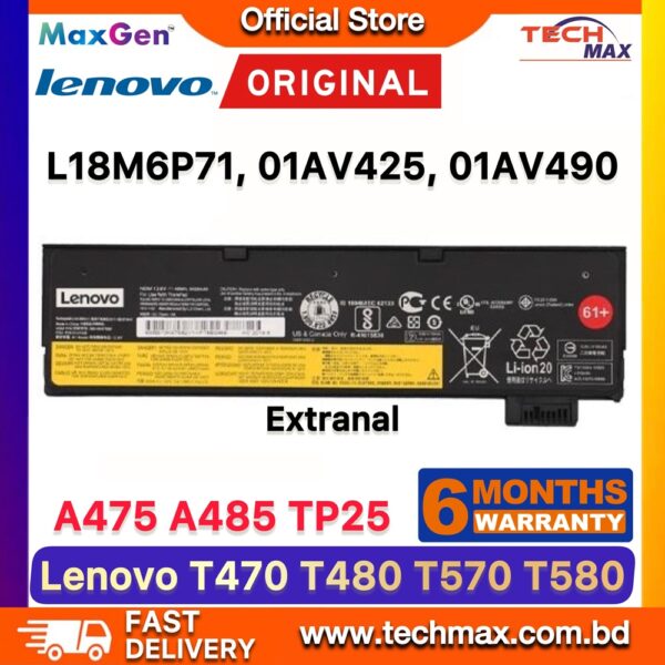 Original Lenovo L18M6P71 01AV425 Battery for ThinkPad T470 T480 T570 T580 Laptop Battery