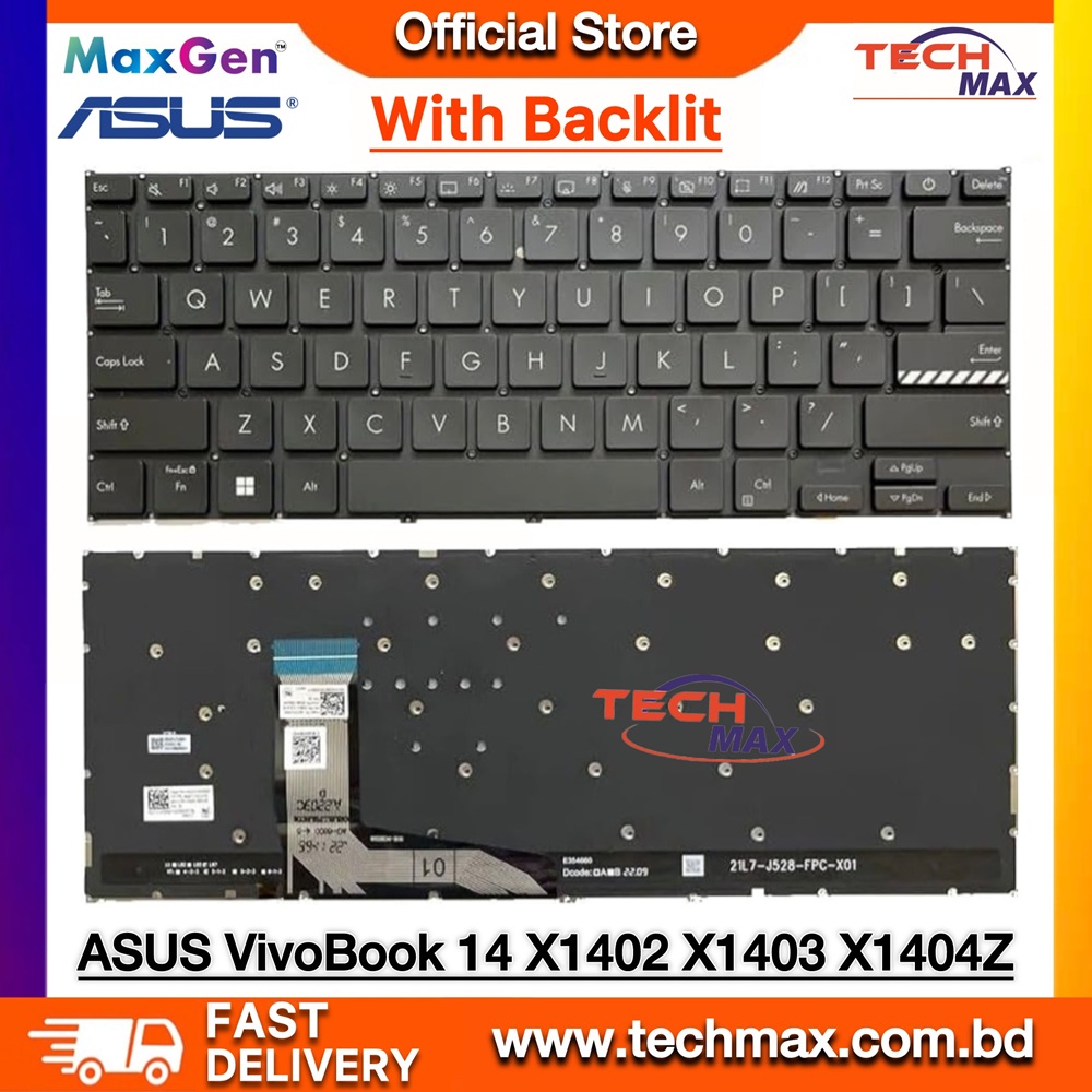 ASUS VivoBook X1402, X1402Z, X1402ZA, M1402, D1402, F1402, X1403, X1403Z, X1403ZA, X1403VA, M140, X1404, X1404V, X1404VA, X1404ZA, S1404, S1404Z, S1404ZA, A1404, F1404, M1404, X1405, X1405V, X1502ZA, X1702, X1703ZA, ADOL14Z Series Backlit Laptop Keyboard 1 ASUS VivoBook X1402 X1404 Backlit Keyboard for ASUS VivoBook X1402 X1403 X1404 X1405 X1502 X1703 Backlit Laptop Keyboard