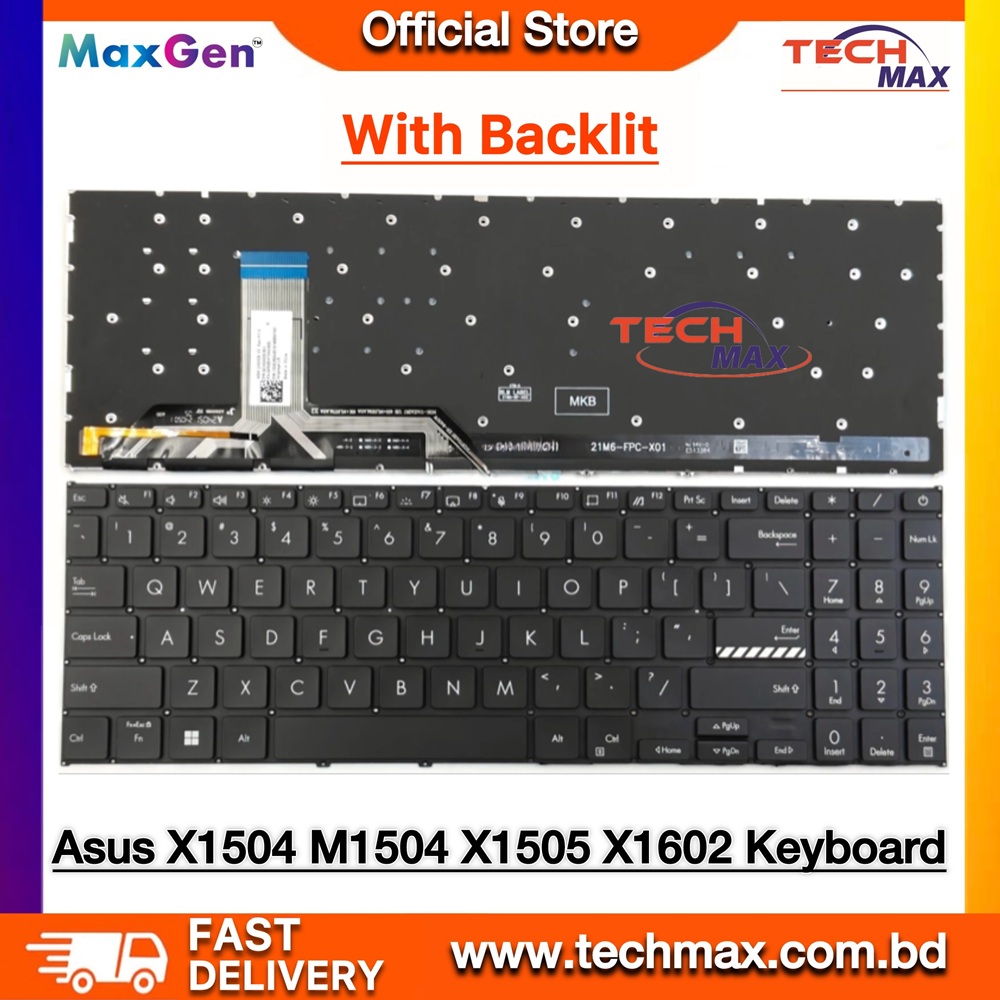 ASUS VivoBook X1504, X1504Z, X1504ZA, X1504V, X1504VA, X15047A, F1504, F1504ZA, A1502, D1502, F1502ZA, F1502VA, M1502, X1502, X1502ZA, K3504, K3504VA, S3504YA, S3504VA, X1602, P1605 Series Backlit Laptop Keyboard 1 ASUS VivoBook X1504 X1502 Backlit Keyboard for ASUS VivoBook X1504 X1502 K3504 S3504 X1602 Backlit Laptop Keyboard