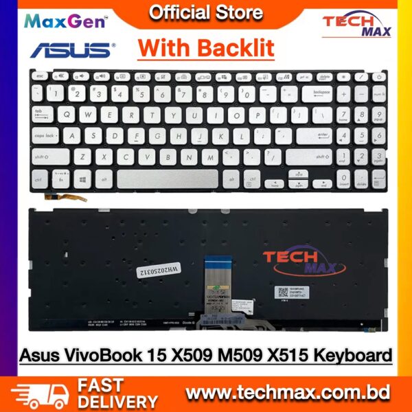 ASUS VivoBook X509 X515 Series Silver Backlit Laptop Keyboard