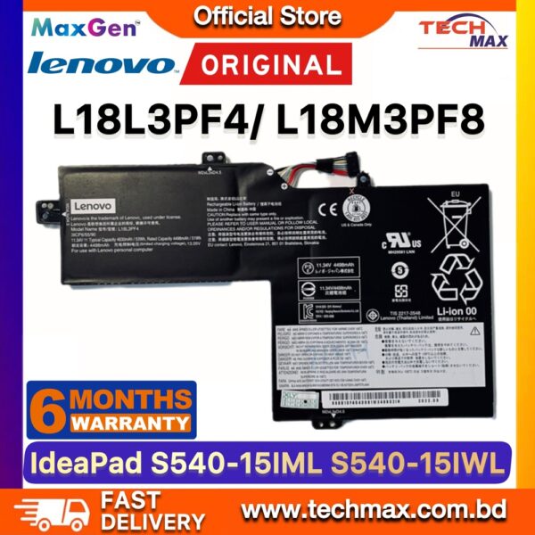 Original Lenovo L18L3PF4 L18M3PF8 Battery for IdeaPad S540-15IML S540-15IWL Laptop Battery