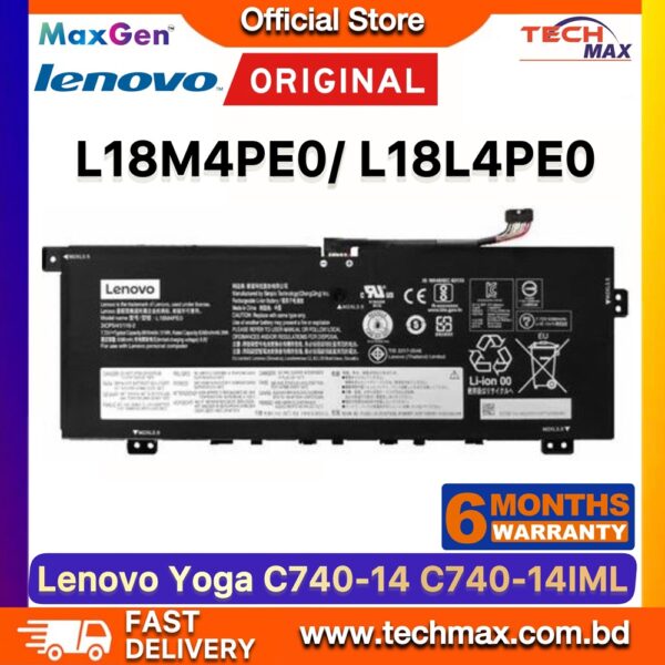 Original Lenovo L18C4PE0 L18M4PE0 Battery for Yoga C740-14IML IdeaPad 4G-14Q8C05 5G-14Q8X05 Laptop Battery