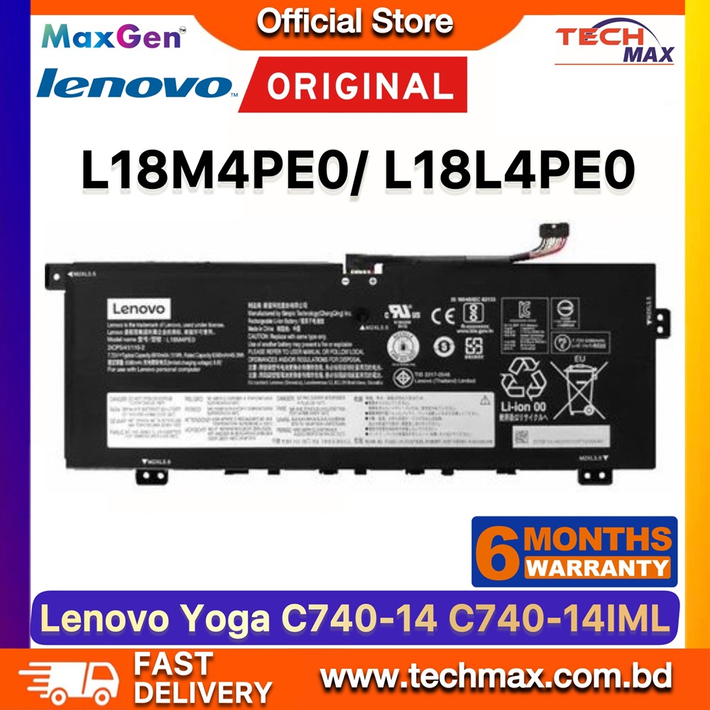 Original Lenovo L18C4PE0, L18M4PE0 Battery For Lenovo Yoga C740-14IML, IdeaPad 4G-14Q8C05 (82KE), 5G-14Q8X05 (82KF), L18L4PE0, 5B10W67296, 5B10U40209, 5B10W67185, 5B10U40210 Series Laptop Battery 1 Original Lenovo L18C4PE0 L18M4PE0 Battery for Yoga C740-14IML IdeaPad 4G-14Q8C05 5G-14Q8X05 Laptop Battery