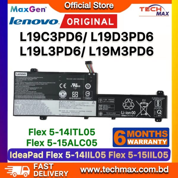 Original Lenovo L19C3PD6 L19M3PD6 Battery for Flex 5-14IIL05 14ITL05 14ARE05 15IIL05 Laptop Battery