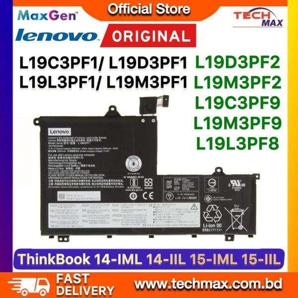 Original Lenovo L19C3PF1 L19C3PF9 Battery for ThinkBook 14-IML 14-IIL 15-IML 15-IIL Laptop Battery