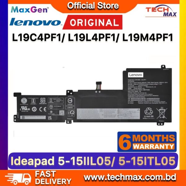 Original Lenovo L19C4PF1 L19M4PF1 Battery for IdeaPad 5-15IIL05 81YK 5-15ARE05 81YQ Laptop Battery